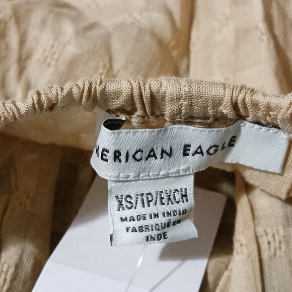 NEW American Eagle Flowy Side-Tie Cotton‎ Tank Top in Keep It Neutral/Tan Size S - Picture 10 of 16